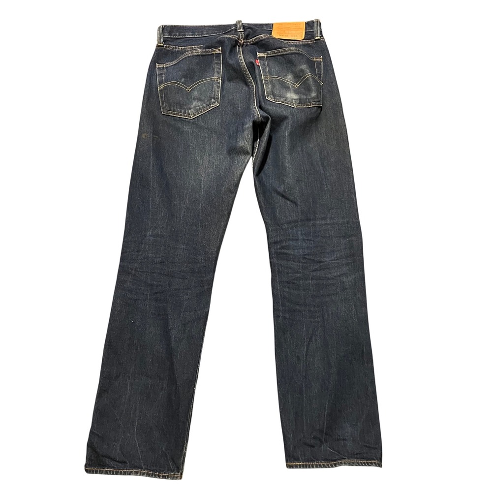 Levis 501 93 Straight Leg Jeans Mens 32x32 Dark Wash Indigo Denim Big E Premium